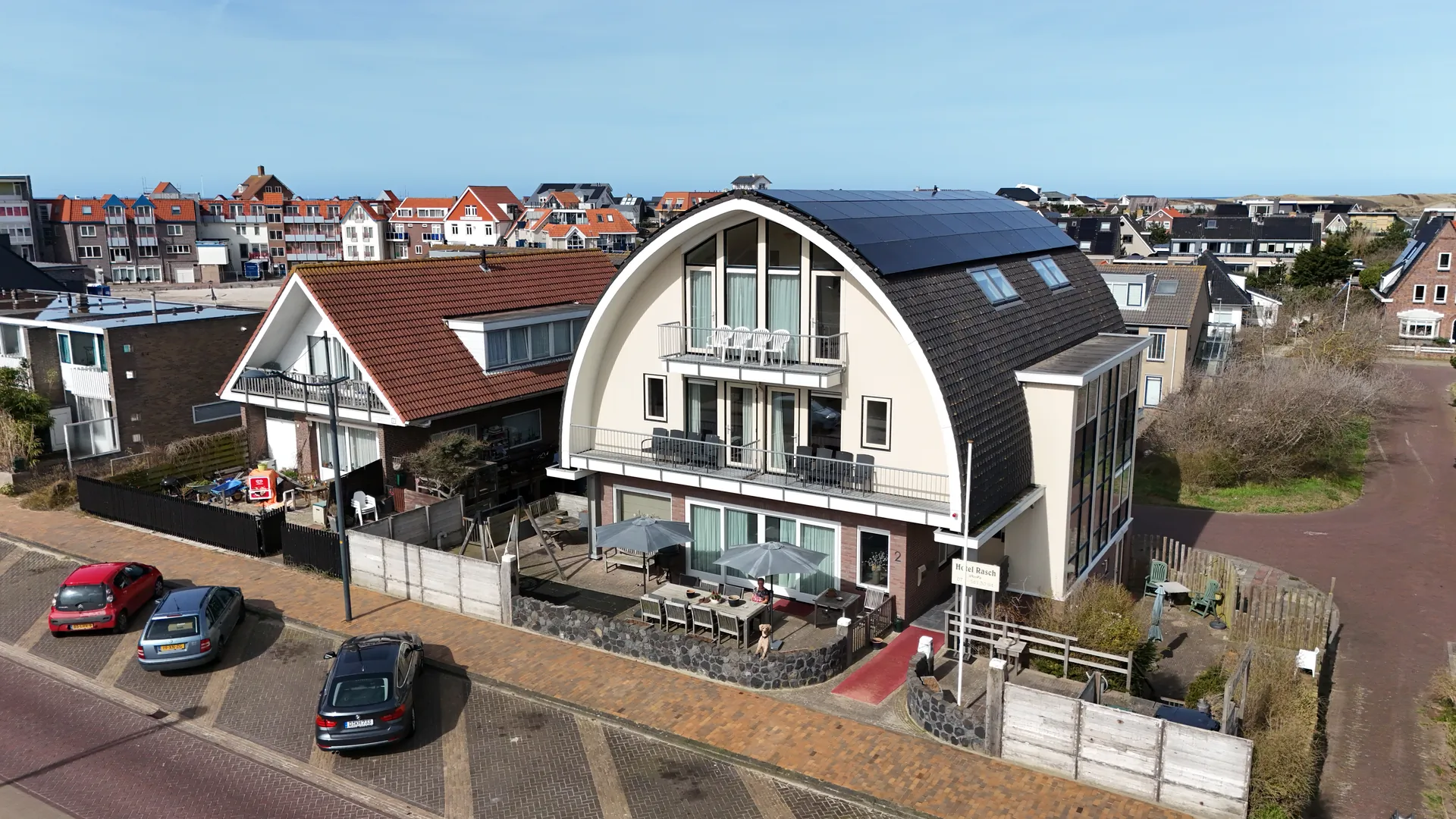 Hotel Rasch, drone photo from front left